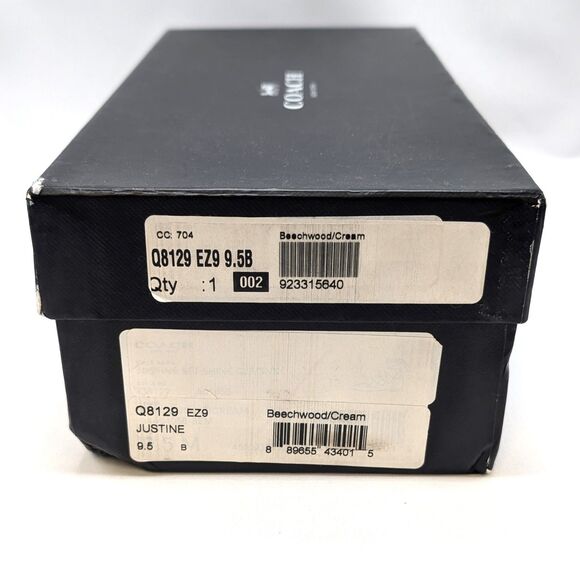 NEW Coach Justine Lace Up Ballet Flats Beige Pointy Toe Womens Size 9.5 w/ Box - Picture 10 of 10